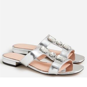 NWOT J. CREW hazel jeweled cutout sandals in metallic size 6